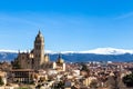 Segovia, Spain Ã¢â¬â View of the Cathedral and the Sierra the Guadarrama behind in Winter